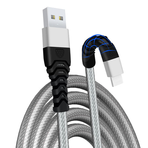 USB Lightning Charging Cable 3M Pack of 3 Braided iPhone Charger Cable Heavy Duty Quick Charger Long Lead - TradeNRG UK